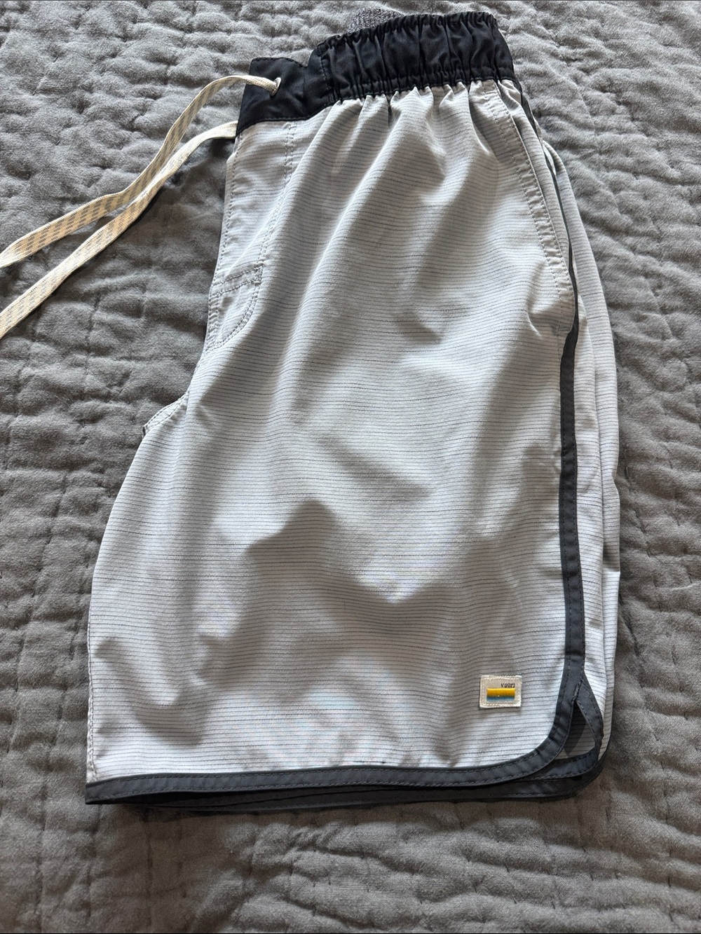 Vuori Men's Gray Athletic Shorts with Black Waistband